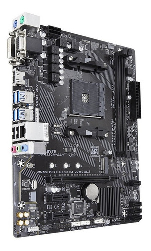 Imagen 2 de 5 de Mother Gigabyte A320m-s2h Am4 A Ryzen 5000/4000/3ra/2da/1ra