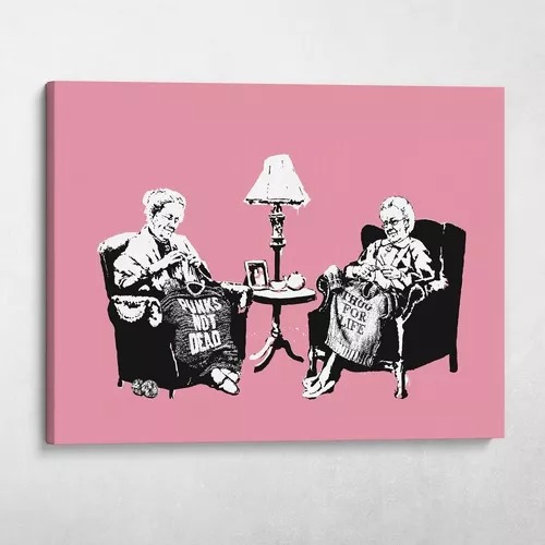 Cuadros Punk Thug Grannies Banksy Street Art- 70x90 Cm