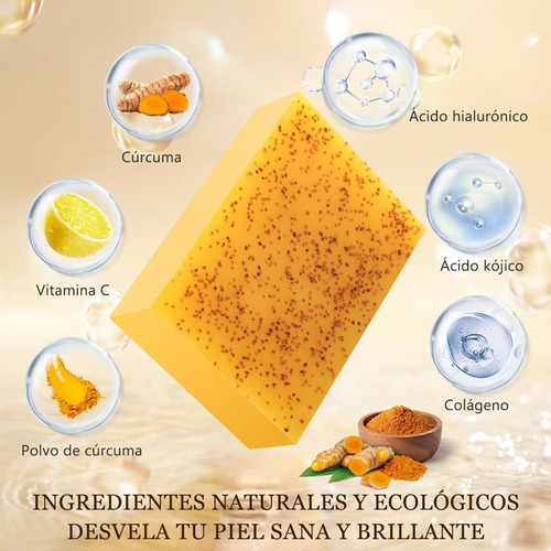 Jabón B, 4 Unidades, Limón Y Cúrcuma, Limpieza Profunda, Cúr