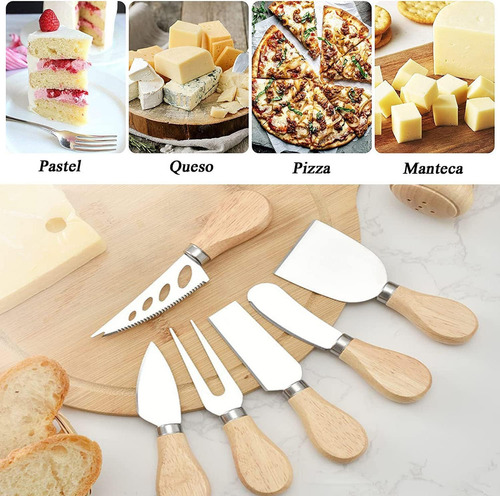 Cuchillos Para Queso Acero Inoxidable 6 Piezas Completo