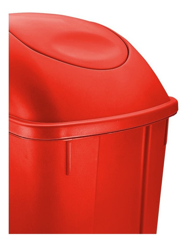 Bote De Basura 42l Tapa Balancín Lateral Color Rojo