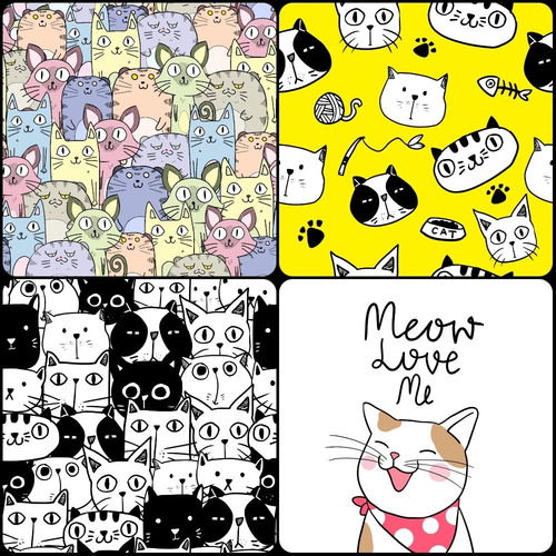 Imagen 8 de 9 de Pack Vectores Gatitos Cat Premium Candy Diseño Cuadr +regalo