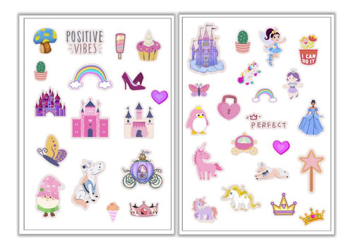 Stickers Imprimibles - Princesas, Hadas, Coronas, Castillos