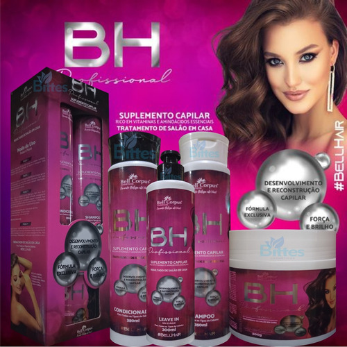 Kit Capilar Bh Profissional Bell Corpus Força E Brilho