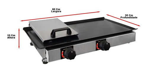 Imagem 4 de 9 de Chapa De Lanche Chapeira Hot Dog Com Prensa 30x60 2 Bocas