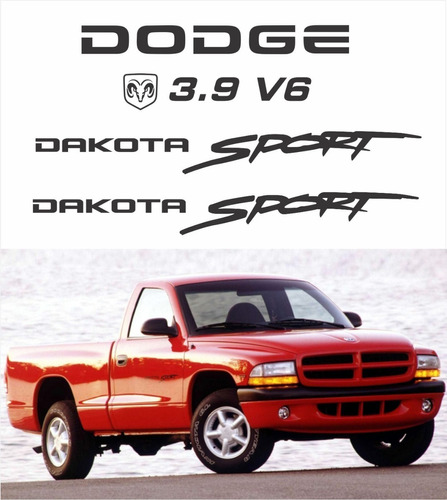Kit Adesivo Dodge Dakota Sport 3.9 V6 Cor Preto