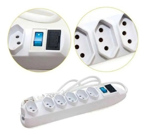 Filtro De Linha Régua 6 Tomadas Bivolt 60hz