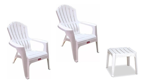 Combo 2 Sillones Plastico Country + Mesita Jardin Colombraro