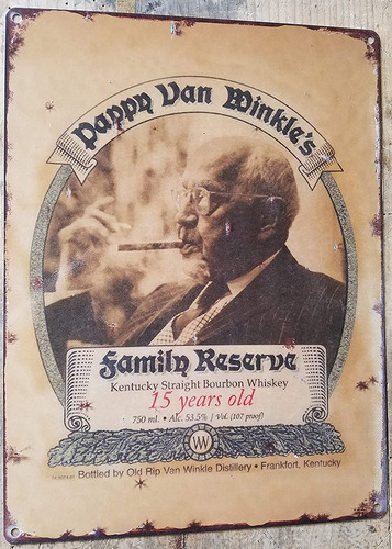 Diuangfoong Vintage Pappy Van Winkle Bourbon Label Metal