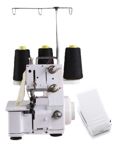 Máquina De Costura Overlock Portátil C/ Motor Luz Pedal