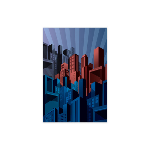 Imagem 1 de 3 de Placa Decorativa Super Heróis Geek Cidade 30x40 Envelopada