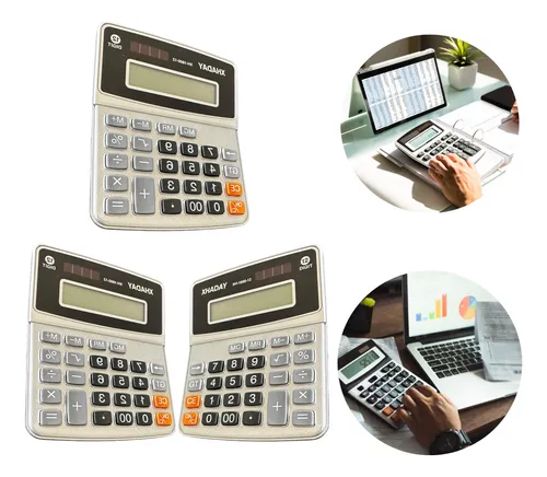 comprar Kit 3 Calculadora Mesa Balcão Escritório 12 Dígitos