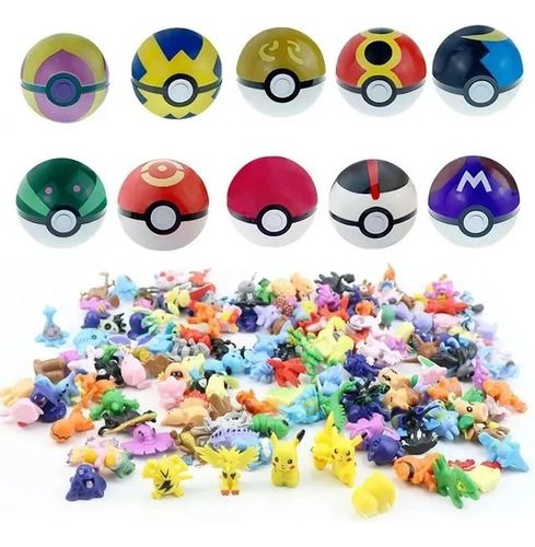 50 Pokebolas + Pokemon Premium Pikachu Souvenir Sorpresa