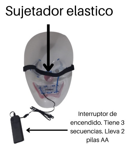 Mascara Led Terrorífica Varios Modelos Halloween Color Payaso Verde