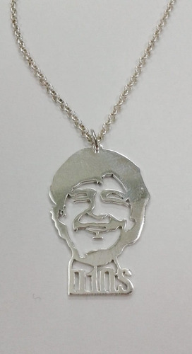 Conjunto Plata 925 Cara De Diego Maradona Dios Cadena Y Dije