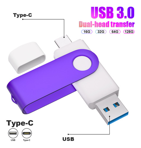 Type-c 2 In 1 Pendrive 64gb Usb 3.0 Memoria Usb De Plástico