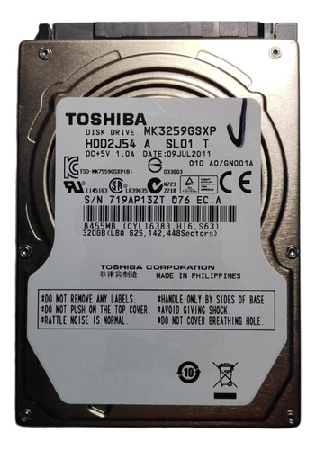 Disco Rígido Ps3 Notebook Toshiba 320gb Sata 2.5. Oem Centro