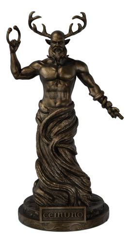 Estatua Deus Cernuno Celta Wicca - Estatueta Cernunnos Cor Cor Ouro Velho