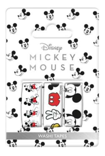 Set 3 Cintas Washi Tape Mooving Linea Mickey Mouse 