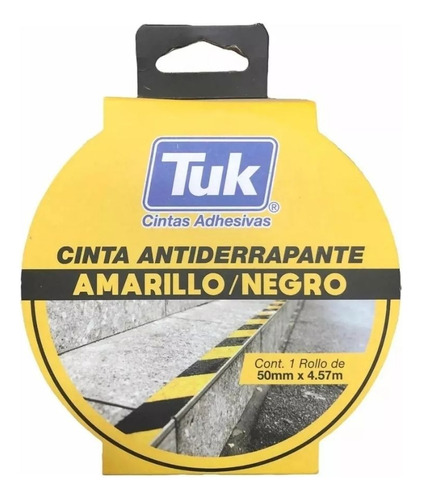 Cinta Antiderrapante Antideslizante Tuk Amarillo Negro 4.57m