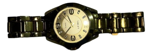 Reloj Pulsera Metálico Dorado Strass En Cuadrante Sweet Leer Dorado Dorado Dorado (Usado)