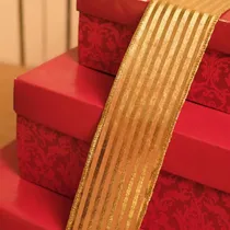 Comprar Fita Aramada Ouro Linhas 4m Natal Presente Decoração Árvore