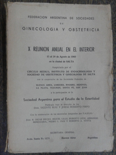 Ginecologia Y Obstetricia * X Reunion Anual * 1960 *