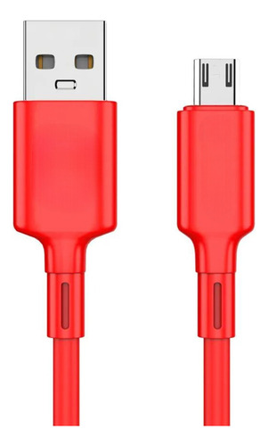 Cabo Rápido V8 Carregador E Dados Micro Usb Turbo Color 1m Cor Vermelho