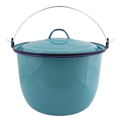 Olla De Peltre Azul Turquesa 26 Cm Capacidad 9 Litros Color Celeste