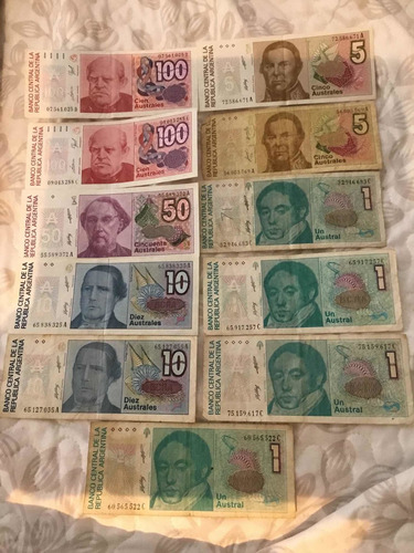 Billetes Argentinos - Australes -  Lote De 11