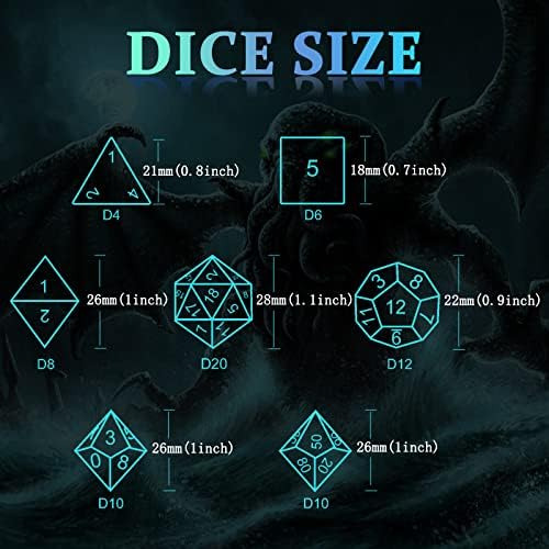 Dados D&d, Juego De Dados Poliédricos De Metal Juego De Rol