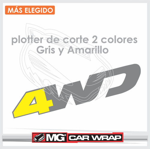 Calco 4wd Renault Duster Plotter Gris Y Amarillo