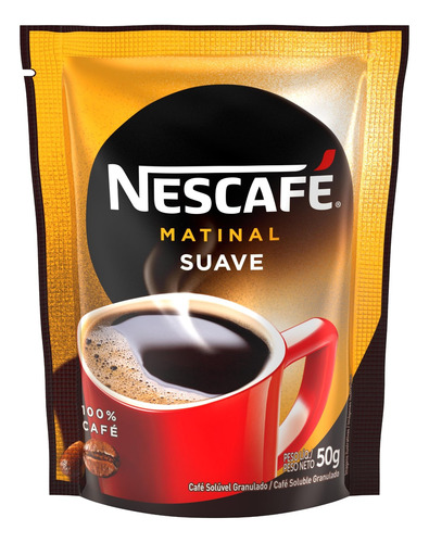 Café instantâneo  Nescafé Matinal Solúvel suave sachê 50 g