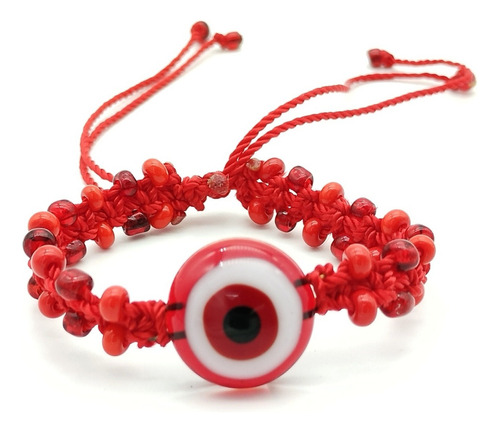 Pulsera Nud Ojito Color Rojo Diámetro 7   Largo 15 Cm