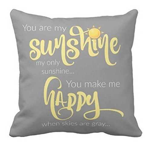 Eaveland Funda Almohada Texto «you Are My Sunshine» 18.0 X