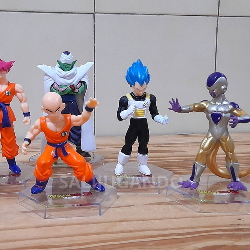 Muñecos Dragon Ball X6 Figuras 11cm Personajes Base Transp