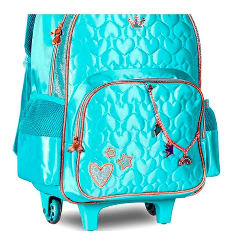 Mochila De Rodinhas Escolar Sweet Queen Azul - Clio