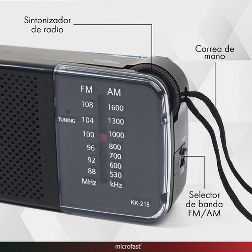 Imagen 6 de 8 de Radio Portátil Am/fm Entrada Auricular 3.5mm Pilas Pequeña