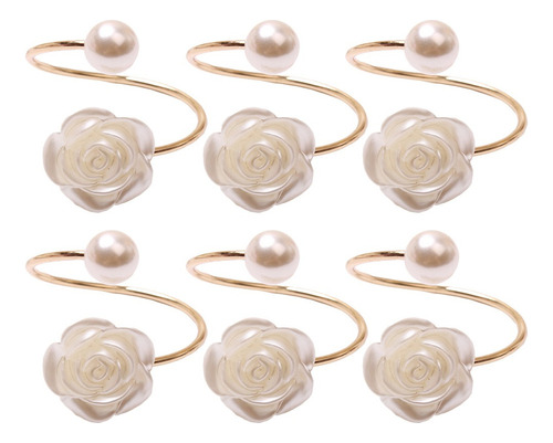 6 Elegantes Anillos Para Servilletas De Rosas De Fiesta