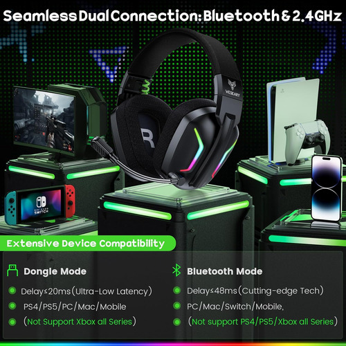 Auriculares Inalámbricos Para Pc, Ps5, Ps4, Switch, Mac, ...