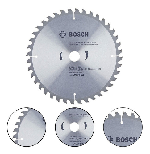 Disco De Serra Circular 235mm 40 Dentes - Eco D235x40t Bosch