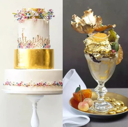 100 Laminas Plata Comestible 9cm Reposteria Belleza Uñas
