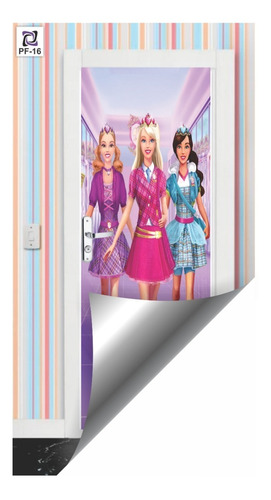 Adesivo Porta Parede Infantil Quarto Menina Barbie Pincesa