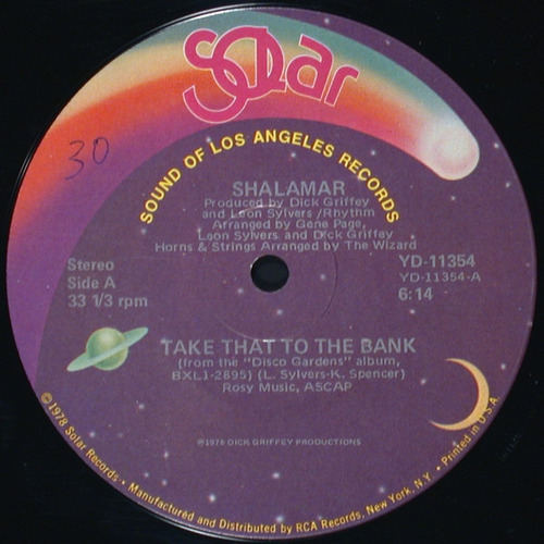 Vinilo 12  De Shalamar  -take It To The Bank