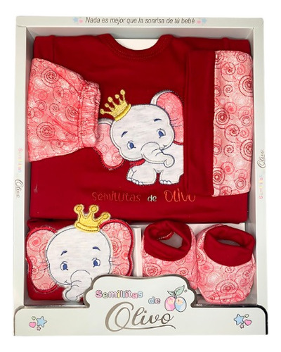 Set De Ajuar Rn (0 -3 Meses) Rojo Para Regalo - Baby Shower