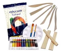 Comprar Kit Artesanía Porcelana, Pinturas, Pinceles, Estécas.