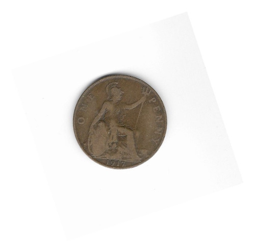 Ltc487. Moneda Británica De Un Penny De 1917. Jorge V