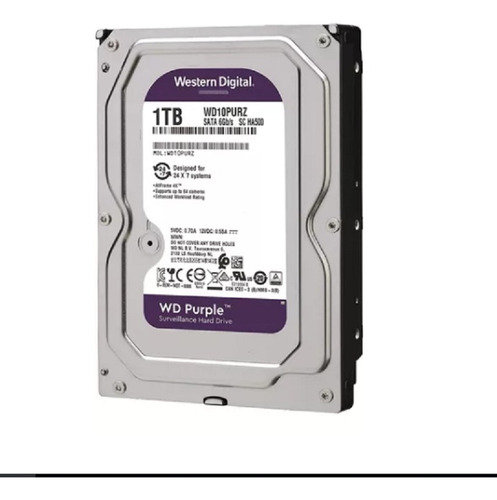 Disco Duro Wd Purple Dvr Nvr 1tb Sata3 64mb 5400rpm