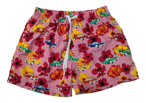 Short Baño Con Flores Floreado Con Suspensor Calidad Premium