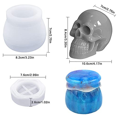 Moldes De Resina De Calavera 3d Y Moldes De Tarro De Re...